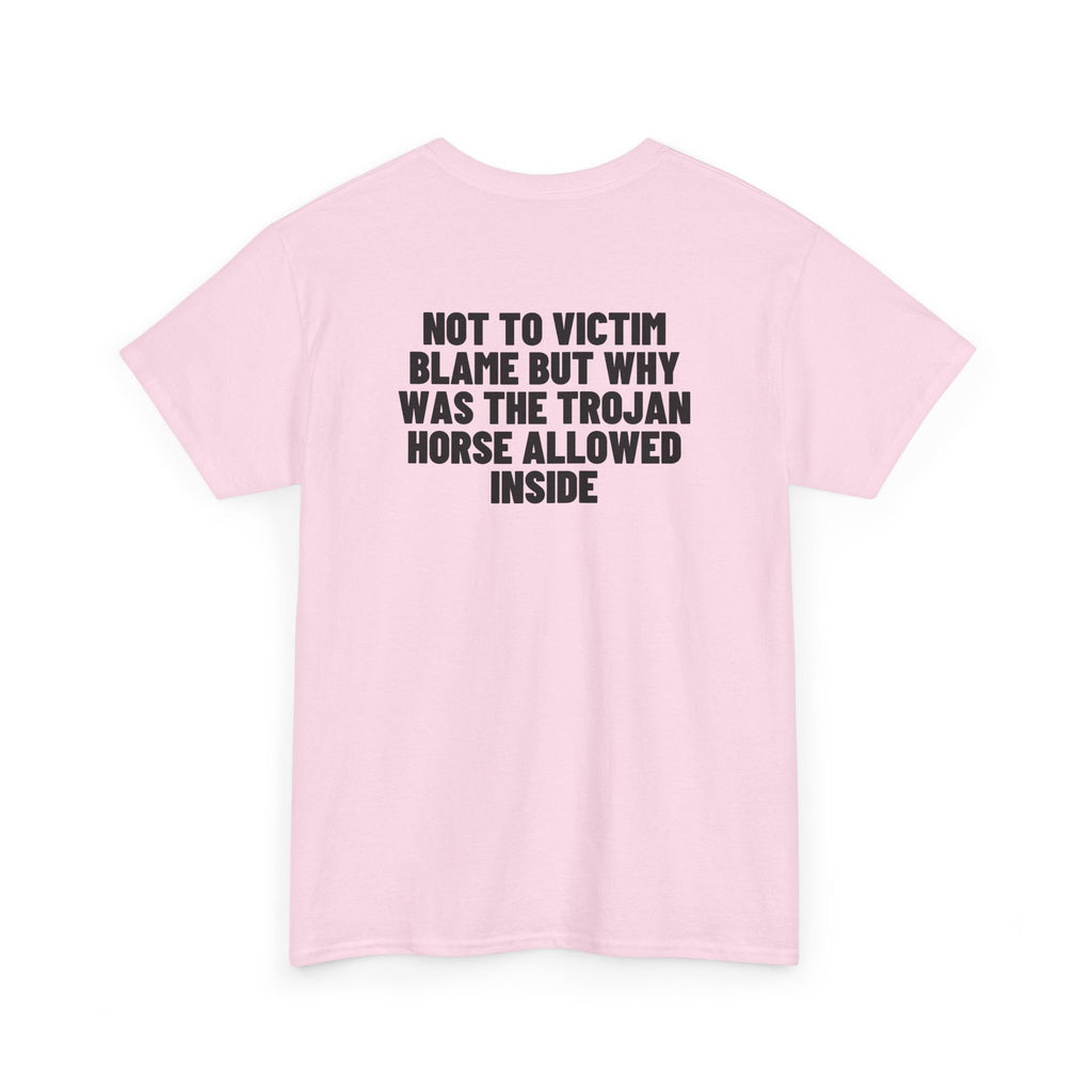 Not To Victim Blame But Why Was The Trojan Horse Allowed Inside? Backprint.