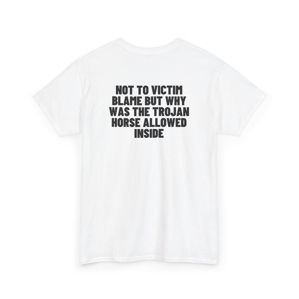 Not To Victim Blame But Why Was The Trojan Horse Allowed Inside? Backprint.