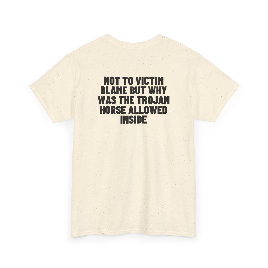 Not To Victim Blame But Why Was The Trojan Horse Allowed Inside? Backprint.