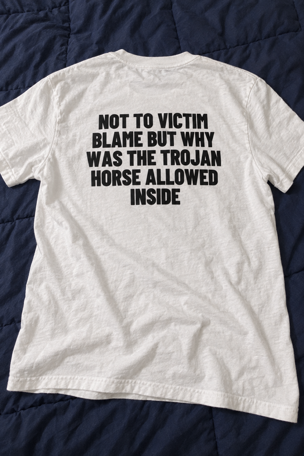 Not To Victim Blame But Why Was The Trojan Horse Allowed Inside? Backprint.
